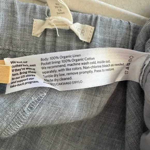 Eileen Fisher Organic Linen Pull On Ankle Pants in Blue Chambray - Picture 8 of 8